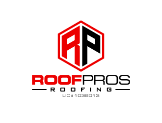 ROOF PROS ROOFING LIC#1036013 logo design by pencilhand