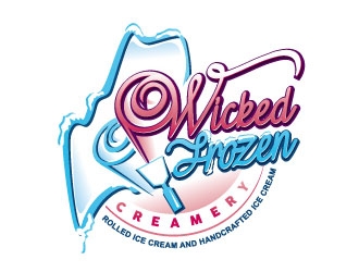 Wicked Frozen Creamery logo design by REDCROW