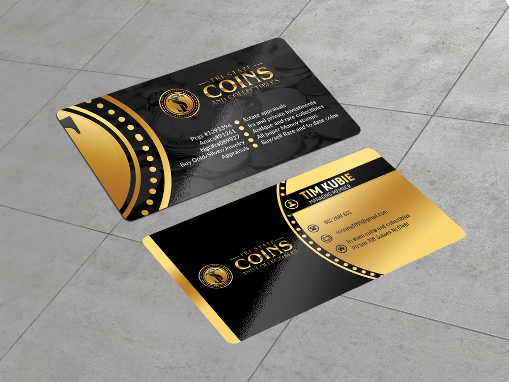 Tri-state coins and collectables logo design by aamir