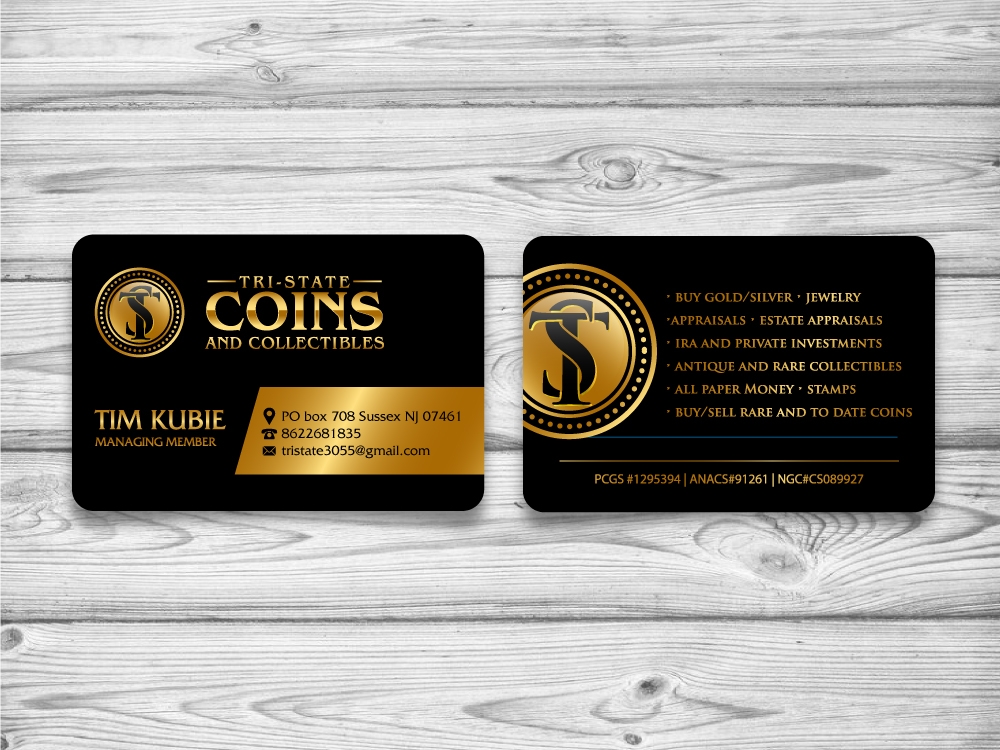 Tri-state coins and collectables logo design by jaize