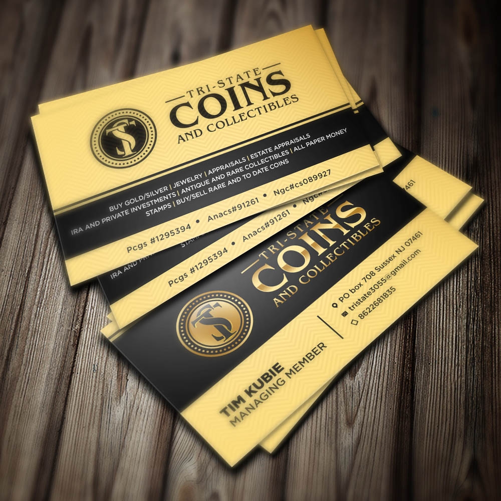 Tri-state coins and collectables logo design by scriotx