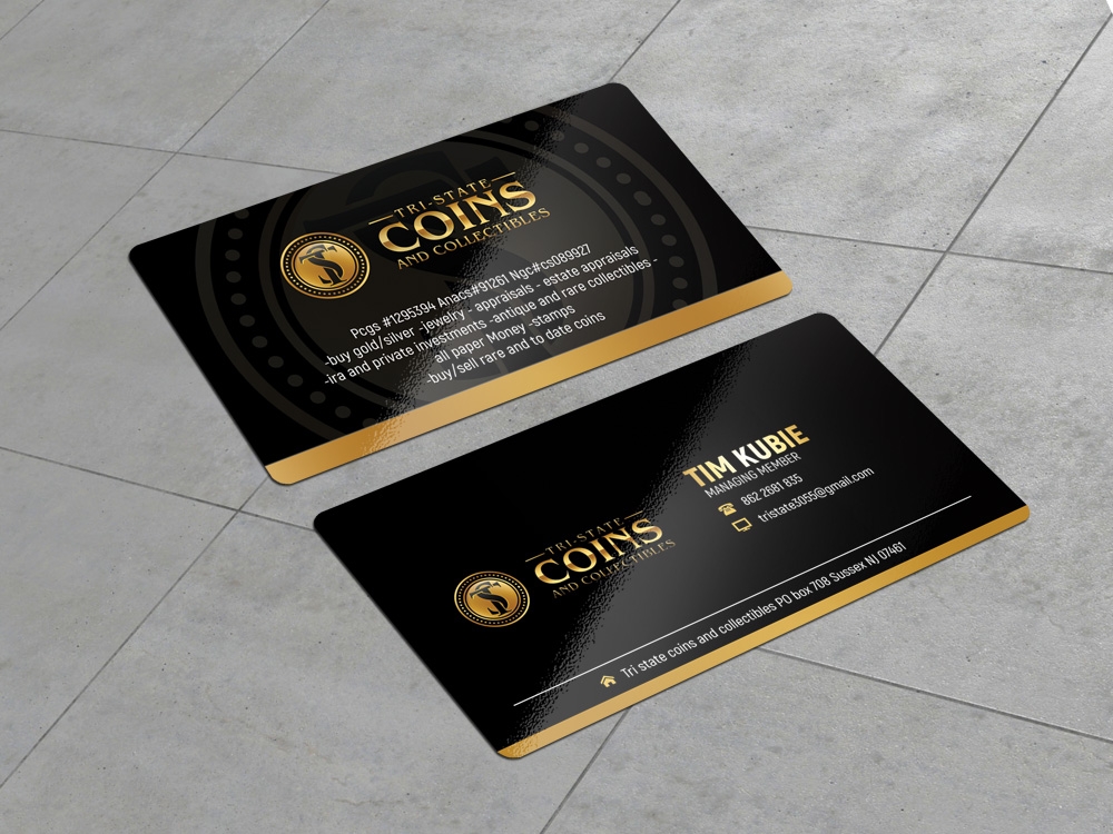 Tri-state coins and collectables logo design by aamir