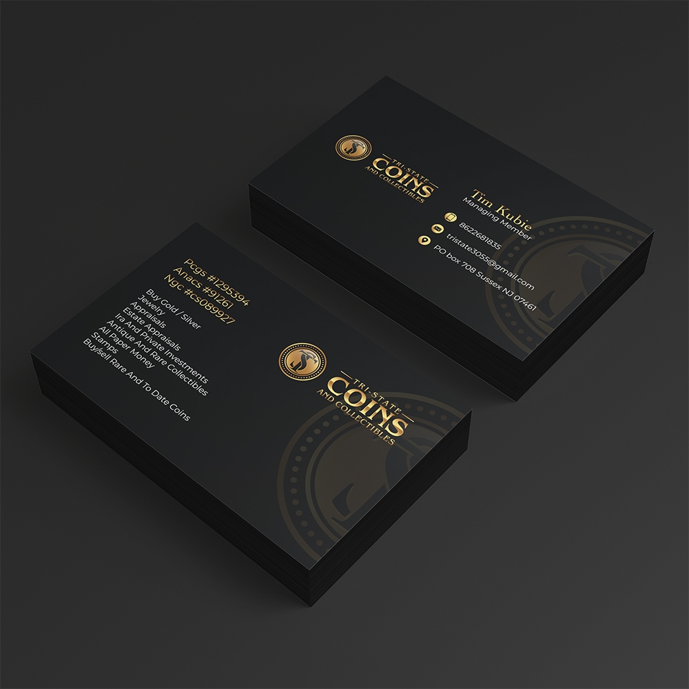 Tri-state coins and collectables logo design by kenartdesigns