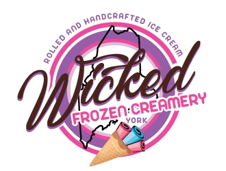 Wicked Frozen Creamery logo design by shere