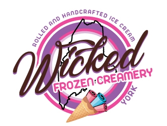 Wicked Frozen Creamery logo design by shere