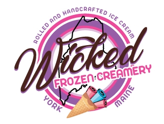 Wicked Frozen Creamery logo design by shere