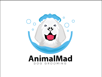 AnimalMad Dog Grooming logo design by sidiq384