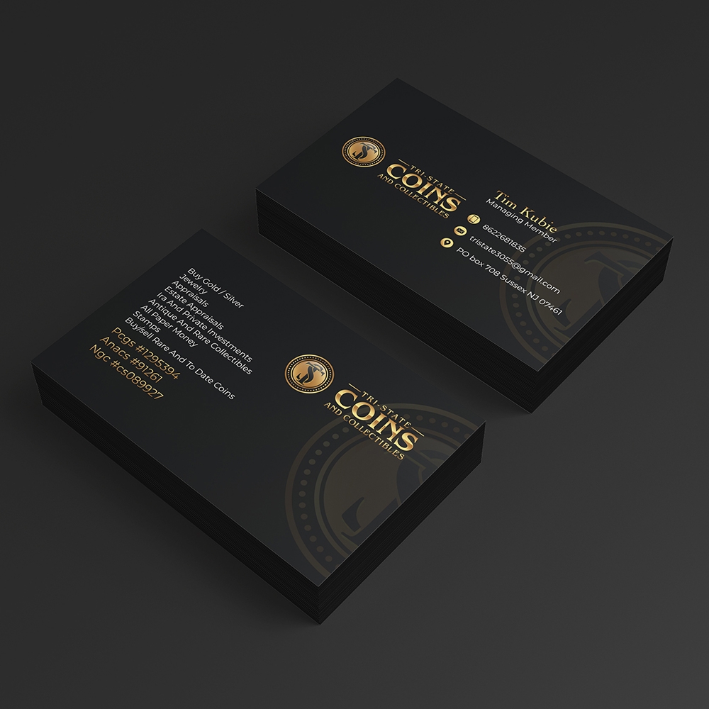 Tri-state coins and collectables logo design by kenartdesigns