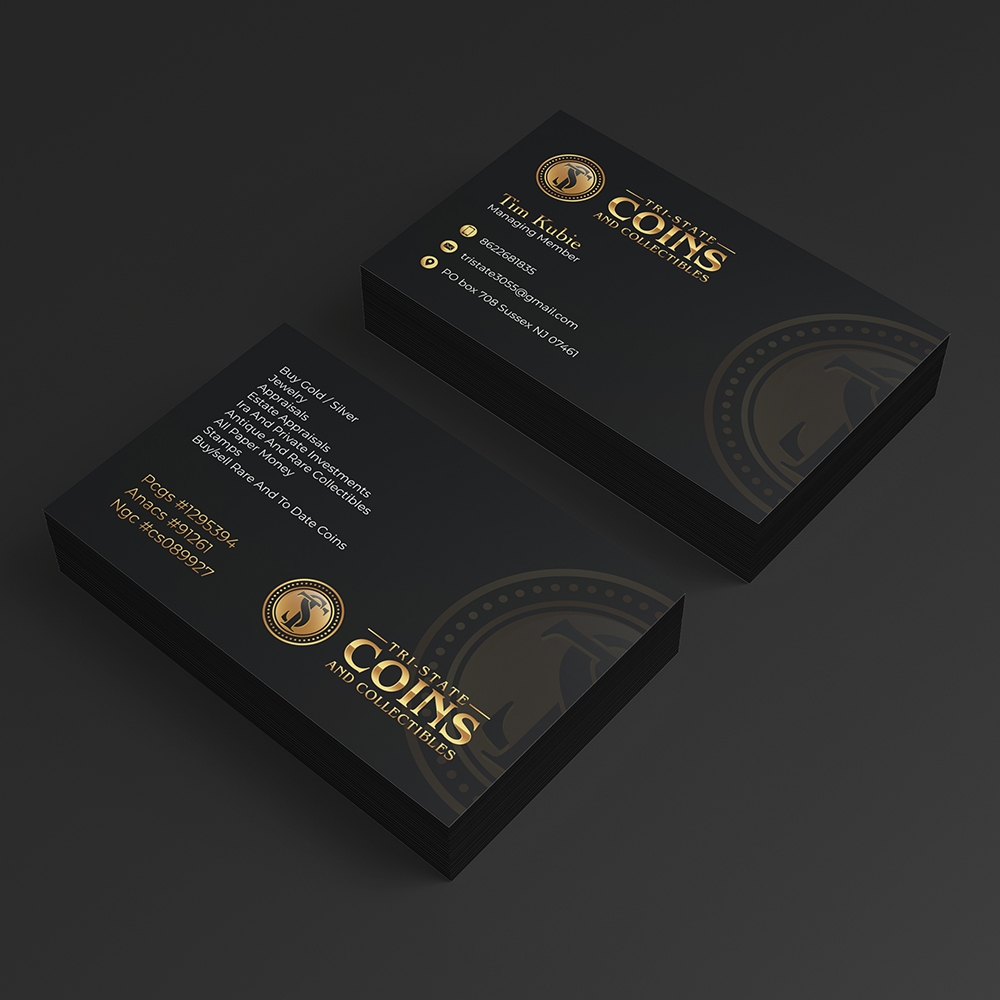 Tri-state coins and collectables logo design by kenartdesigns