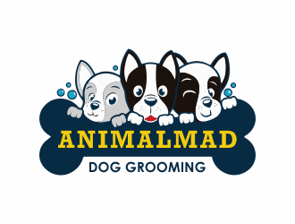 AnimalMad Dog Grooming logo design by mletus