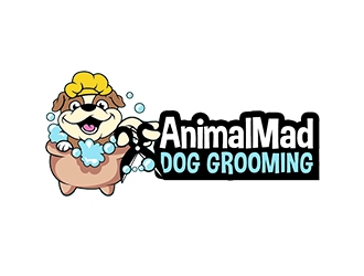 AnimalMad Dog Grooming logo design by zizo