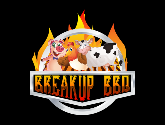 BREAKUP BBQ logo design by ROSHTEIN