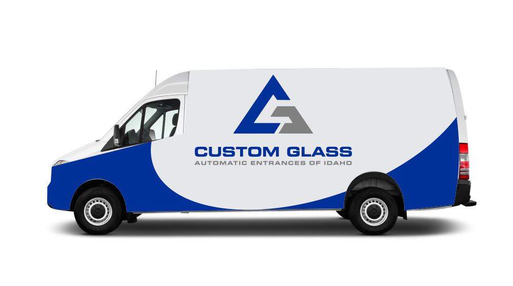 Custom Glass, Inc. logo design by Girly