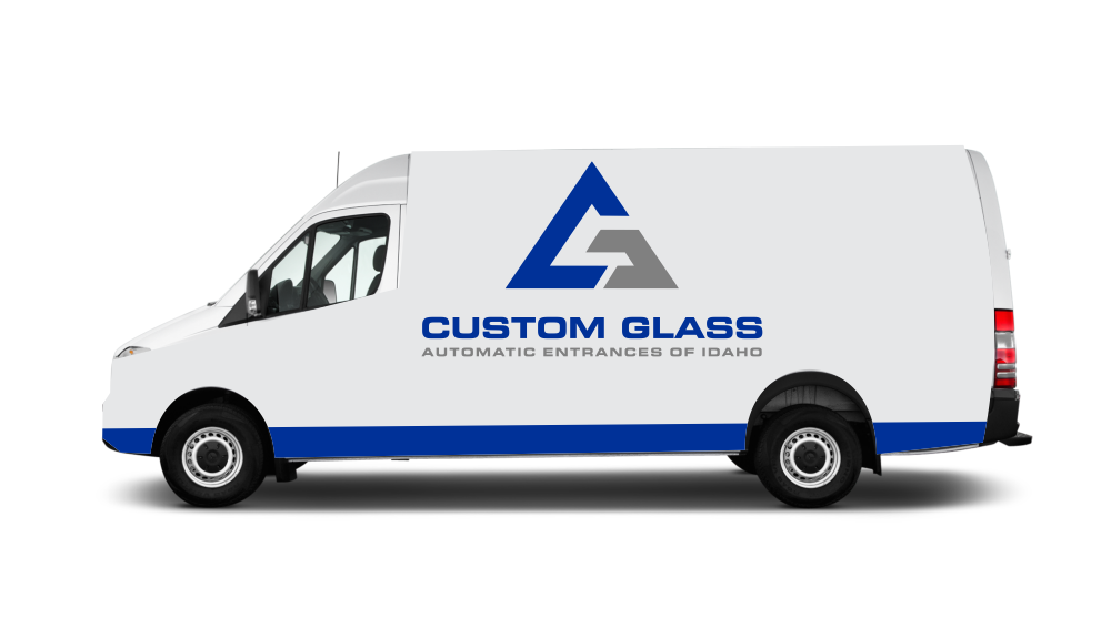 Custom Glass, Inc. logo design by Girly