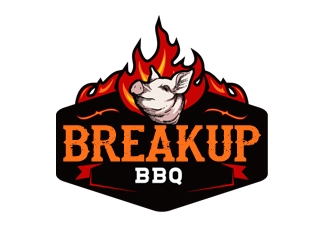 BREAKUP BBQ logo design by gilkkj
