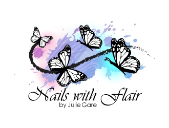 Nails with Flair by Julie Gare logo design by uttam