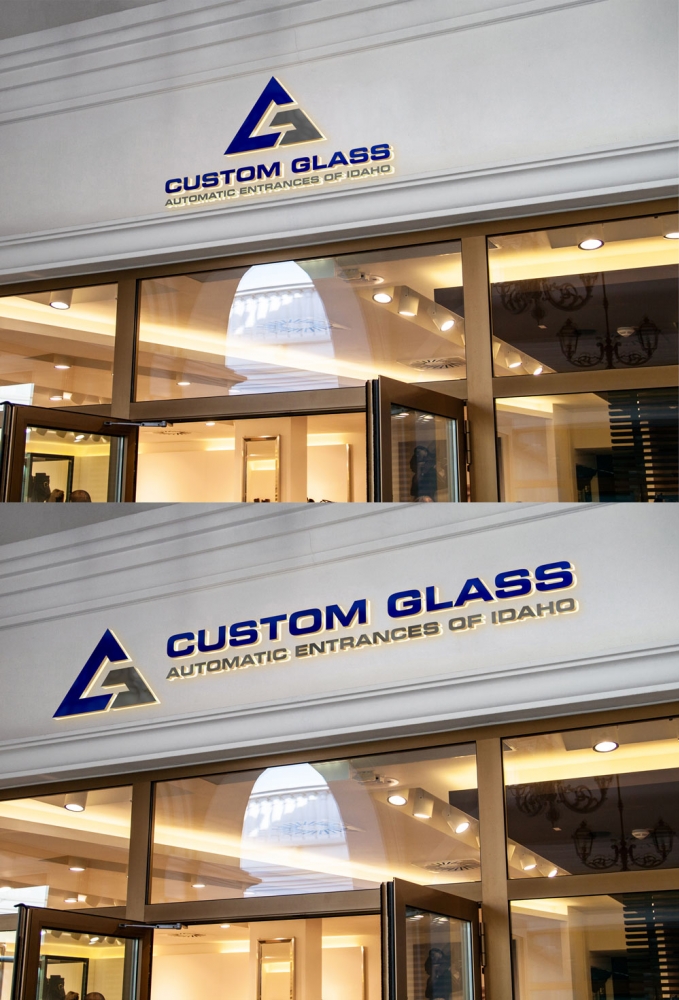Custom Glass, Inc. logo design by Godvibes
