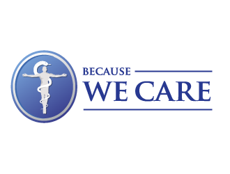 Because We Care logo design by schiena