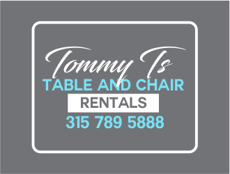 Tommy Ts Table and Chair Rentals logo design by Girly