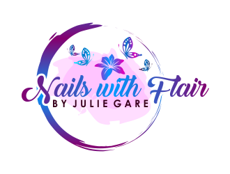 Nails with Flair by Julie Gare logo design by meliodas