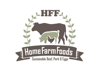 Home Farm Foods logo design by YONK