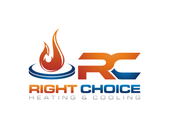 Right Choice Heating & Cooling logo design by dewipadi