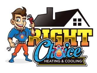 Right Choice Heating & Cooling logo design by Godvibes