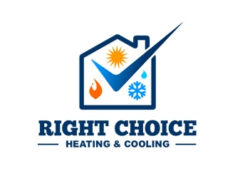 Right Choice Heating & Cooling logo design by Coolwanz