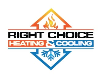 Right Choice Heating & Cooling logo design by moomoo
