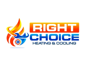 Right Choice Heating & Cooling logo design by ORPiXELSTUDIOS