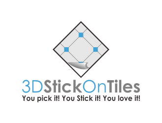 3D Stick On Tiles logo design by bosbejo