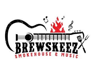 Brewskeez Smokehouse & Music logo design by logoguy