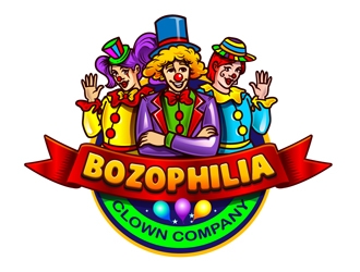 BOZOPHILIA CLOWN COMPANY logo design by DreamLogoDesign