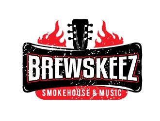 Brewskeez Smokehouse & Music logo design by REDCROW