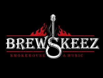 Brewskeez Smokehouse & Music logo design by REDCROW