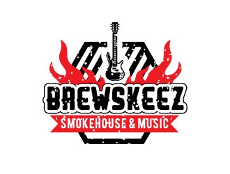 Brewskeez Smokehouse & Music logo design by REDCROW