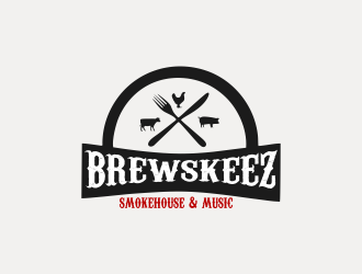 Brewskeez Smokehouse & Music logo design by kanal
