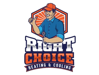 Right Choice Heating & Cooling logo design by Godvibes