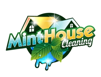 Mint House Cleaning logo design by DreamLogoDesign
