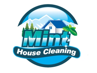 Mint House Cleaning logo design by shere