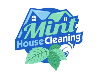 Mint House Cleaning logo design by DreamLogoDesign