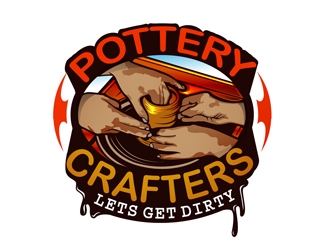 Pottery Crafters/ Tagline is Lets Get Dirty logo design by DreamLogoDesign