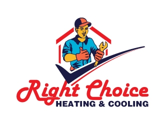 Right Choice Heating & Cooling logo design by zenith
