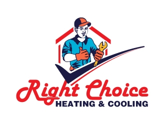 Right Choice Heating & Cooling logo design by zenith