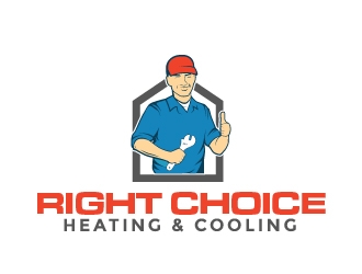 Right Choice Heating & Cooling logo design by quanghoangvn92