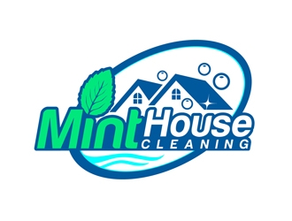Mint House Cleaning logo design by DreamLogoDesign