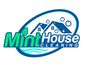 Mint House Cleaning logo design by DreamLogoDesign