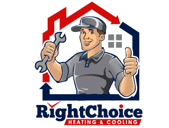 Right Choice Heating & Cooling logo design by THOR_