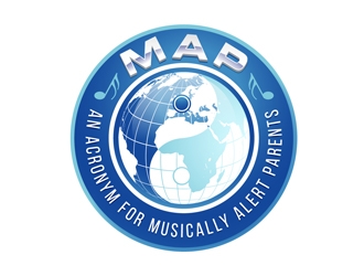 M A P  (an  acronym for Musically Alert Parents) logo design by DreamLogoDesign