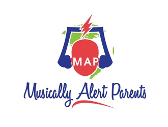 M A P  (an  acronym for Musically Alert Parents) logo design by DreamLogoDesign